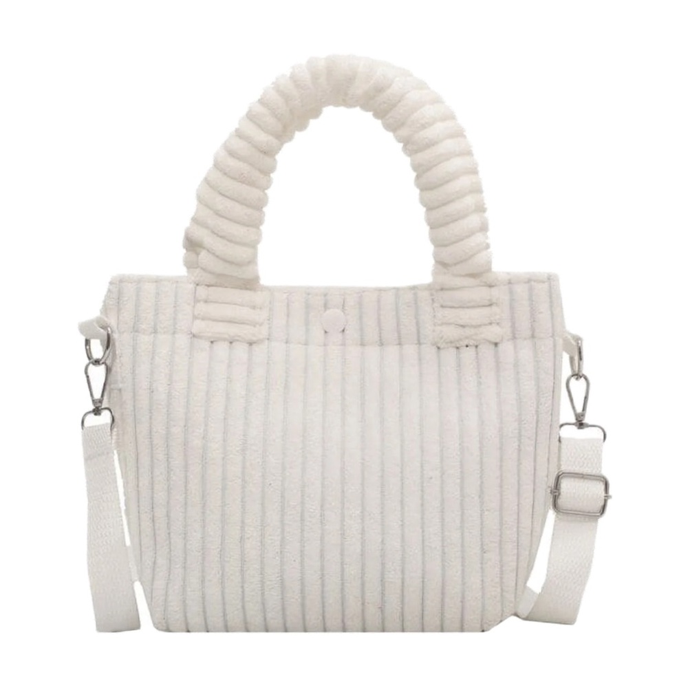 white minimalist corduroy handbag | mini white purse